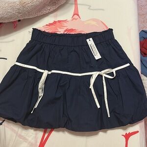 Navy Blue Skirt with White Accents